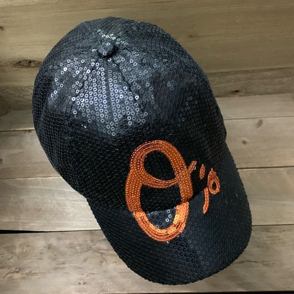 Orioles Baltimore Dazzle Sequin Bling Slouch Cap - Picture 1 of 9